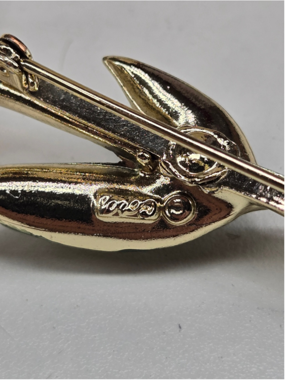 Vintage Coro Gold-Tone Cream Flower Brooch Rhinestone Large Collectible Daisy - Picture 4 of 13
